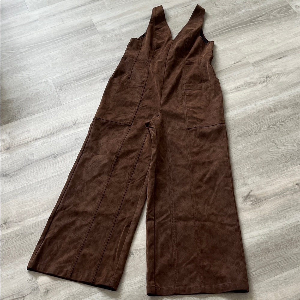 We The Free People Nico Faux Suede One Piece Jumpsuit Romper Womens Med NWOT - Picture 2 of 14